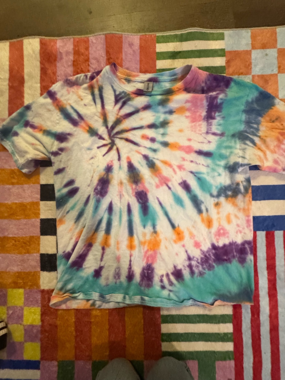 Gildan Tie-Dye Kids Tee - Purple, Teal, Orange, Pink, Cream